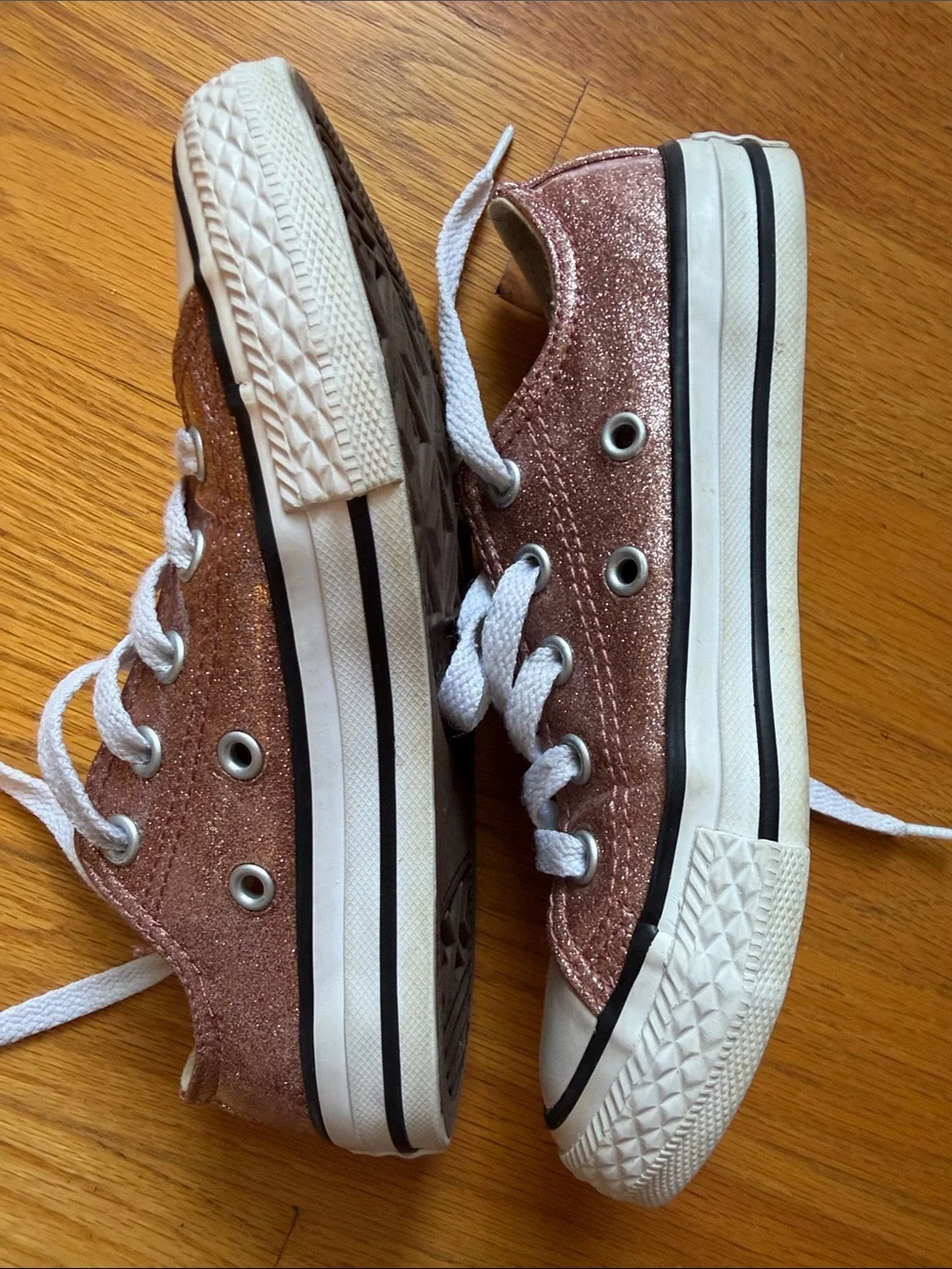 Converse Rose Gold Glitter Low-Top Sneakers